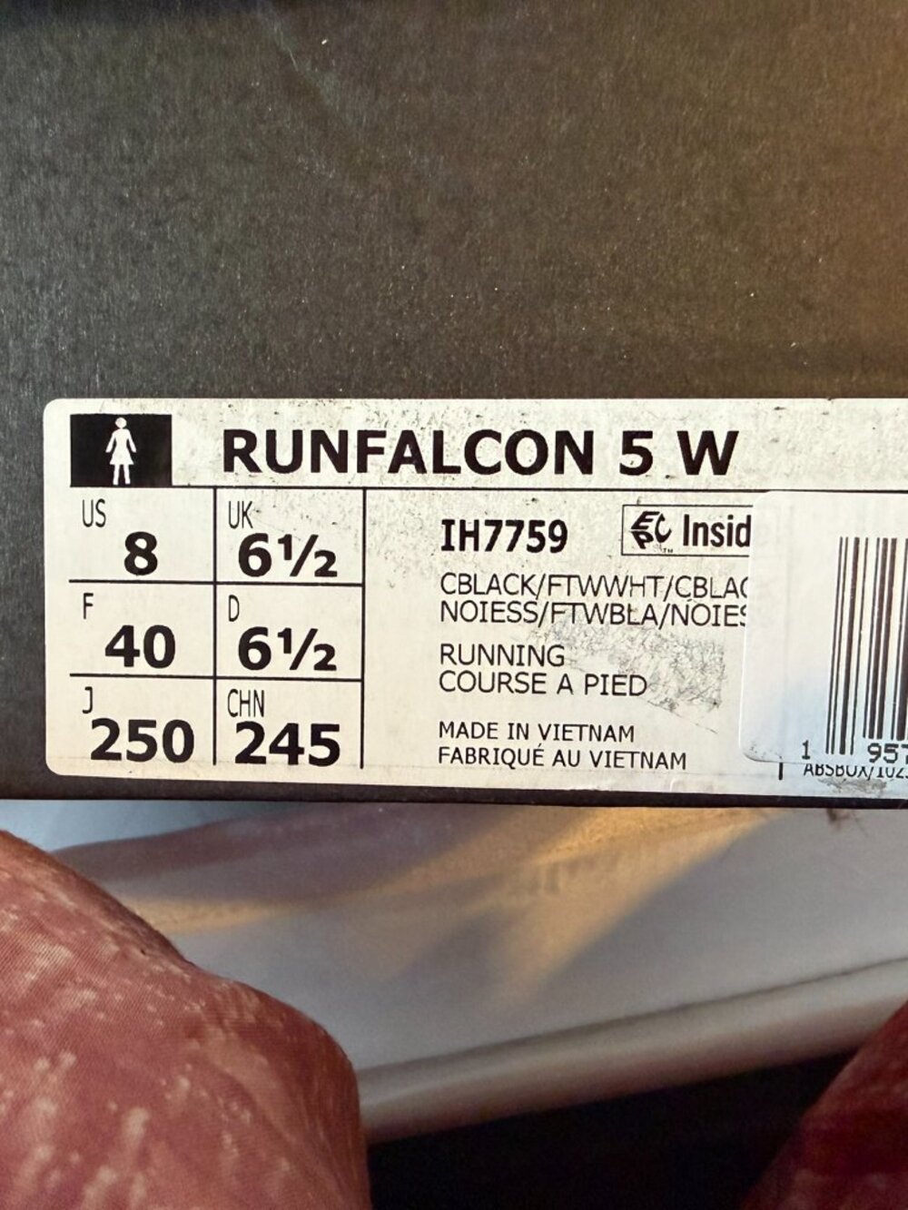 adidas Women's Runfalcon 5 Running Shoes Black/White Women Size 8 NIB - Picture 8 of 8